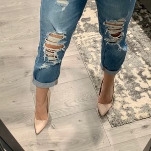 Nude Pointed Toe Heels